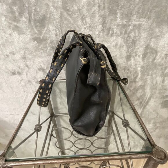 Vintage The Sak Elliot Lucca Black Leather/PVC Purse Thick contrasting trim 80’s - Picture 8 of 15